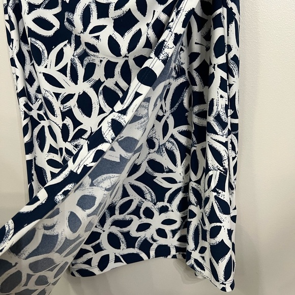 Lauren Ralph Lauren Navy/White Faux Wrap Dress Size 4 Classic Preppy Office - Picture 7 of 10